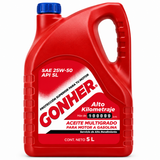 Aceite Multigrado Gonher 25w50 Alto Kilometraje 5 Litros