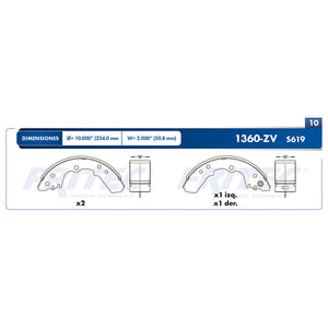 balata para freno de tambor fritec chevrolet luv mex 1997  part: ow-1360-zv