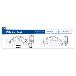 balata para freno de tambor fritec nissan 200sx 1995  part: ow-1438-zv