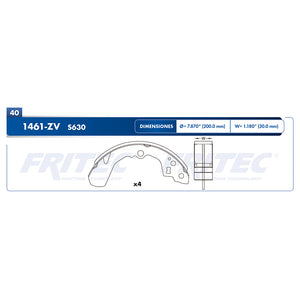 balata para freno de tambor fritec geo metro 1995  part: ow-1461-zv