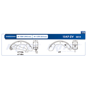 balata para freno de tambor fritec chevrolet aveo 2004  part: ow-1547-zv