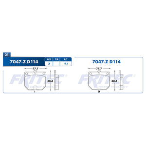 balata para freno de disco fritec formula azul delantera para toyota truck 1980  part: m-7047-z