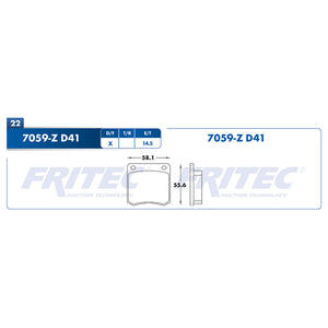 balata para freno de disco fritec formula azul delantera para nissan nissan sedan 1980  part: m-7059-z