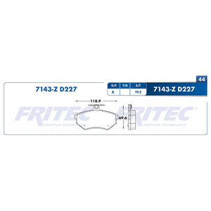 balata para freno de disco fritec formula specific delantera para audi 5000 1981  part: spc-7143-z