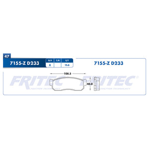 balata para freno de disco fritec formula azul delantera para nissan hikari 1987  part: m-7155-z