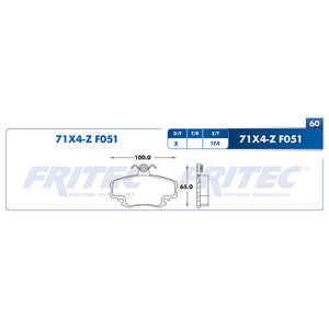 balata para freno de disco fritec formula azul delantera para nissan platina  2002  part: m-71x4-z