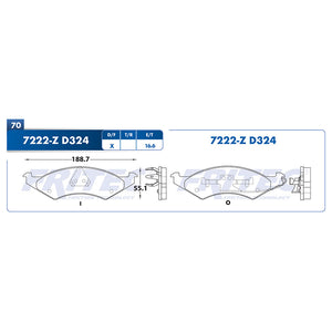 balata para freno de disco fritec formula azul delantera para ford sable 1986  part: m-7222-z
