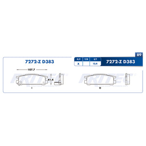 balata para freno de disco fritec formula azul trasera para chrysler sebring 2000  part: m-7272-z