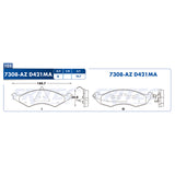 balata para freno de disco fritec formula azul delantera para ford sable 1990  part: m-7308-az