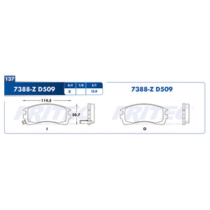 balata para freno de disco fritec formula specific delantera para nissan sentra 1991  part: spc-7388-z