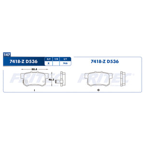 balata para freno de disco fritec formula azul trasera para acura cl 1997  part: m-7418-z