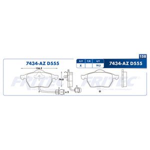 balata para freno de disco fritec formula specific delantera para audi 100 1992  part: spc-7434-az