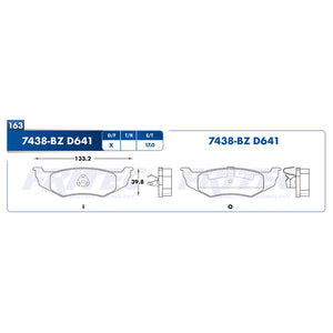 balata para freno de disco fritec formula azul trasera para chrysler cirrus 1995  part: m-7438-bz
