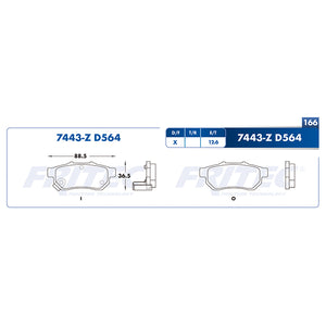 balata para freno de disco fritec formula azul trasera para acura integra 1992  part: m-7443-z