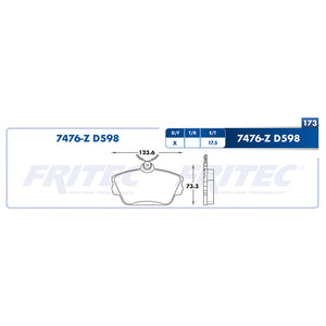 balata para freno de disco fritec formula azul delantera para ford sable 2001  part: m-7476-z