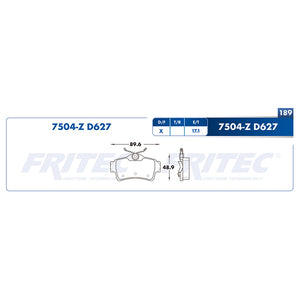 balata para freno de disco fritec formula specific trasera para ford mustang 2000  part: spc-7504-z