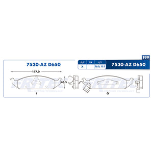 balata para freno de disco fritec formula specific delantera para chrysler cirrus 1995  part: spc-7530-az