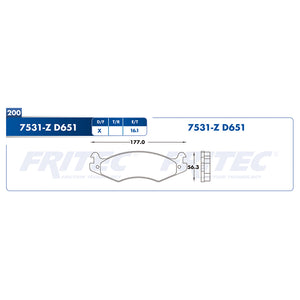 balata para freno de disco fritec formula azul delantera/trasera para hummer h1 2004  part: m-7531-z