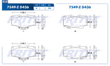balata para freno de disco fritec formula specific delantera para toyota truck 4runner 2001  part: spc-7549-z