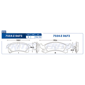 balata para freno de disco fritec formula specific delantera para buick skylark 1996  part: spc-7554-z