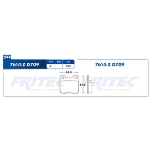 balata para freno de disco fritec formula specific trasera para saab 900 1997  part: spc-7614-z