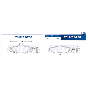 balata para freno de disco fritec formula specific trasera para chevrolet camaro 1998  part: spc-7619-z