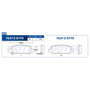 balata para freno de disco fritec formula azul trasera para subaru legacy 2000  part: m-7637-z