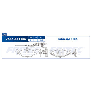 balata para freno de disco fritec formula specific delantera para chevrolet astra 2000  part: spc-766xa-z