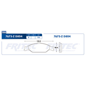 balata para freno de disco fritec formula azul delantera para ford mustang 1999  part: m-7675-z