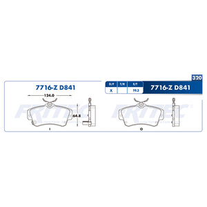 balata para freno de disco fritec formula specific delantera para chrysler pt cruiser 2001  part: spc-7716-z