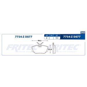 balata para freno de disco fritec formula specific trasera para volkswagen truck eurovan 2001  part: spc-7754-z