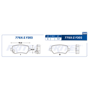 balata para freno de disco fritec formula azul trasera para chevrolet astra 2001  part: m-778x-z