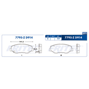 balata para freno de disco fritec formula specific delantera para acura ilx 2013  part: spc-7795-z