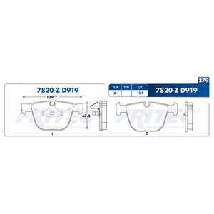 balata para freno de disco fritec formula azul trasera para bmw 1 series m 2011  part: m-7820-z