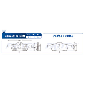 balata para freno de disco fritec formula specific trasera para mini cooper 2002  part: spc-7842-z1