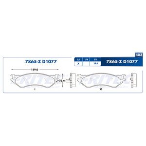 balata para freno de disco fritec formula azul trasera para dodge truck ram 1500 extended crew cab 2006  part: m-7865-z