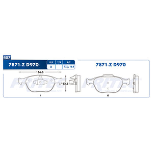 balata para freno de disco fritec formula azul delantera para ford focus 2002  part: m-7871-z