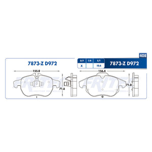 balata para freno de disco fritec formula specific delantera para chevrolet vectra 2003  part: spc-7873-z