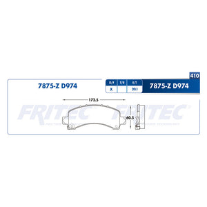 balata para freno de disco fritec formula azul trasera para chevrolet truck express 2500 2003  part: m-7875-z