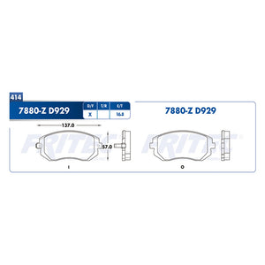 balata para freno de disco fritec formula azul delantera para saab 9  part: m-7880-z