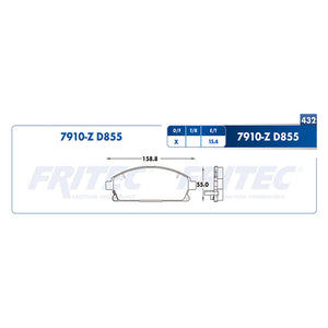 balata para freno de disco fritec formula azul delantera para infiniti q45 2001  part: m-7910-z