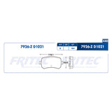 balata para freno de disco fritec formula specific trasera para ford truck freestar 2004  part: spc-7926-z