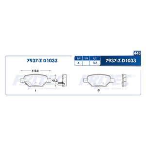 balata para freno de disco fritec formula specific trasera para chevrolet truck hhr 2008  part: spc-7937-z