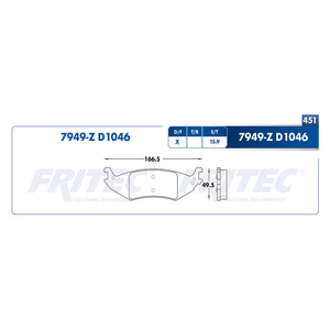 balata para freno de disco fritec formula azul trasera para ford truck e  part: m-7949-z