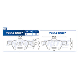 balata para freno de disco fritec formula azul delantera para ford truck escape 2005  part: m-7950-z