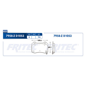 balata para freno de disco fritec formula specific trasera para cadillac cts 2005  part: spc-7958-z