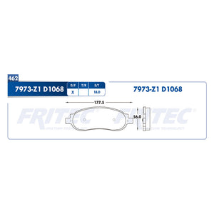 balata para freno de disco fritec formula azul trasera para ford truck f200 2005  part: m-7973-z1