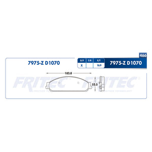 balata para freno de disco fritec formula azul delantera para ford five hundred 2005  part: m-7975-z