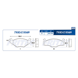 balata para freno de disco fritec formula specific delantera para audi cabriolet 1990  part: spc-7x83-z