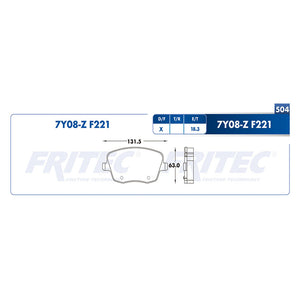 balata para freno de disco fritec formula azul delantera para seat cordoba 2004  part: m-7y08-z